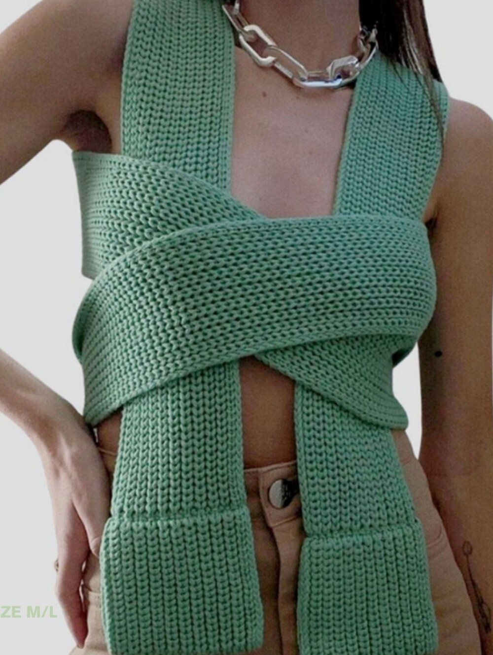 Simonett Green Nanu Knit Top